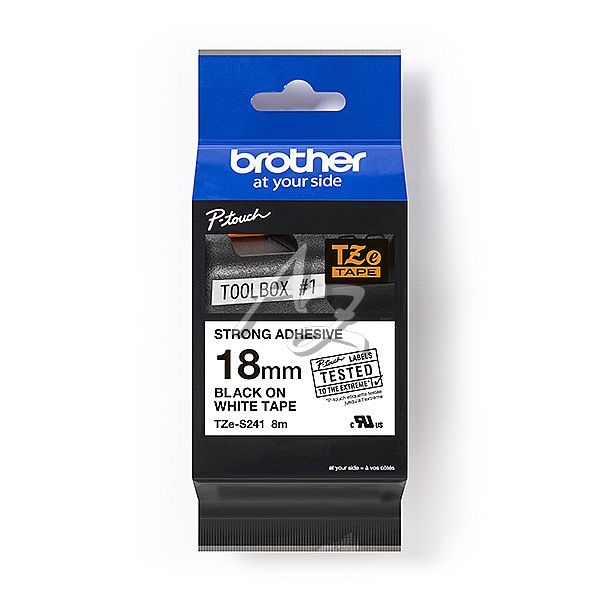 páska Brother TZE-S241, laminovaná, černý tisk/bílý podklad 18mm/8m