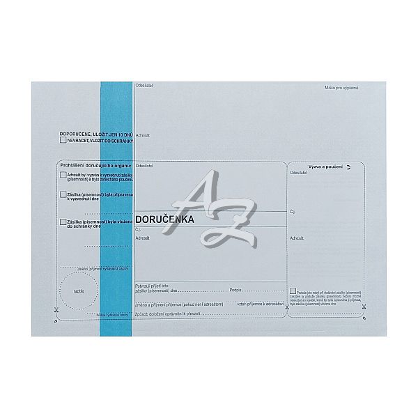 doručenka/1000ks modrý pruh,výzva a poučením ODJ-DZfin