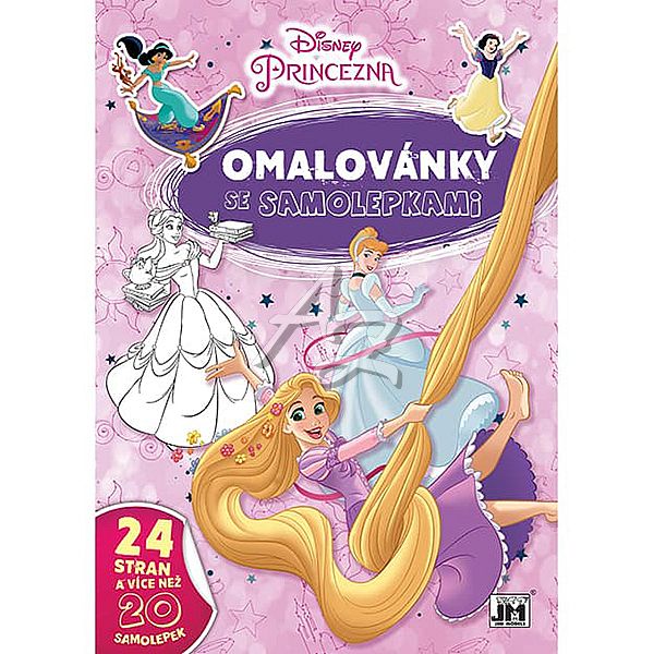 omalovánky A4, se samolepkami, Disney Princezny