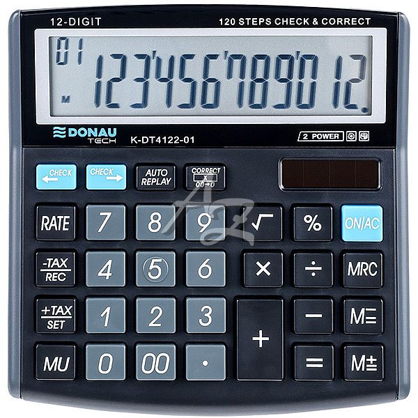 kalkulátor Donau TECH K-DT4122-01, 12místný, Černý