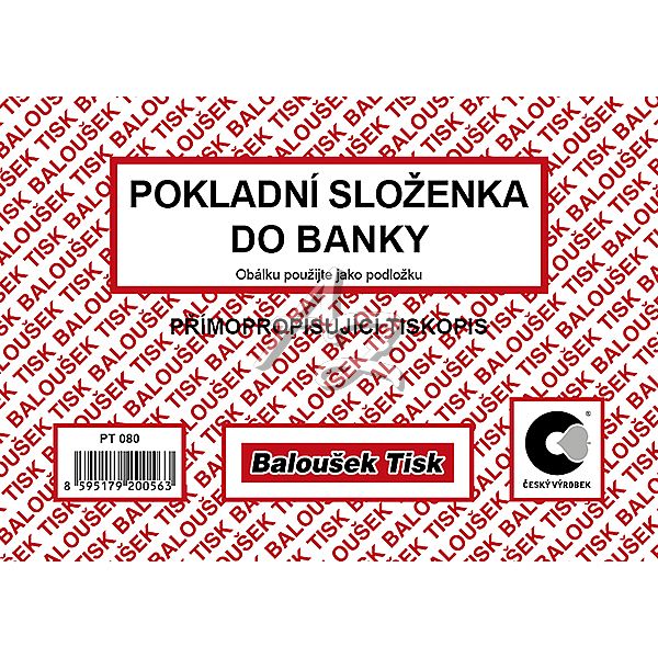 pokladní složenka do banky A6 50listů, NCR