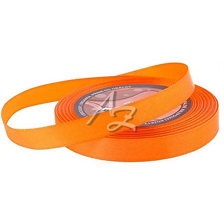 stuha saténová 12mm/32m oranžová