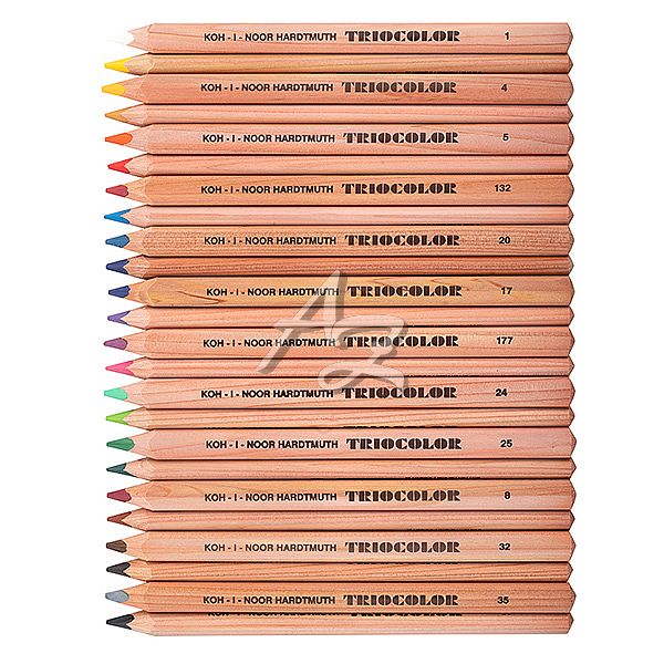 Koh-i-noor pastelky 24barev 3154/24 Triocolor Natur 3hranné silné