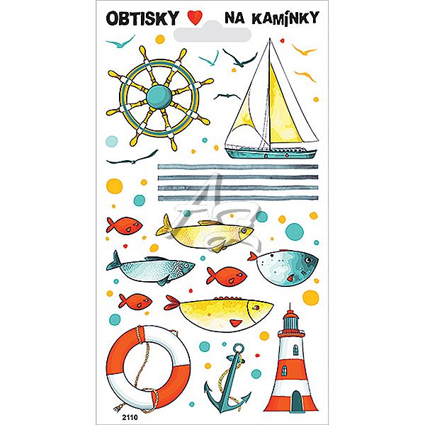 obtisky na kamínky, 95x170mm, Moře 1