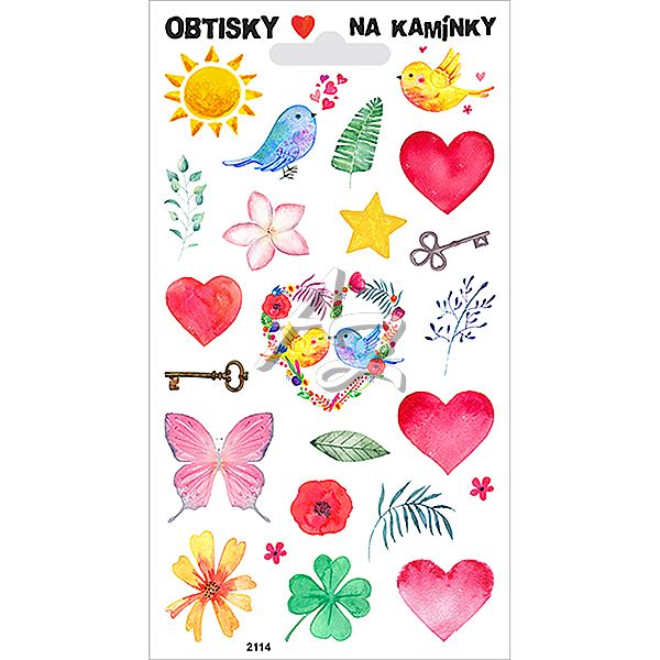 obtisky na kamínky, 95x170mm, Sluníčko