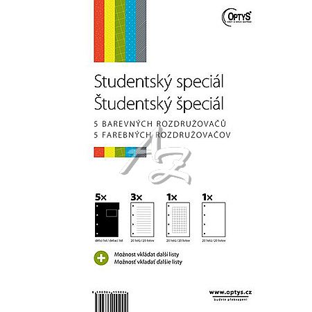 blok A4 kroužkový, Studentský speciál 5x20listů