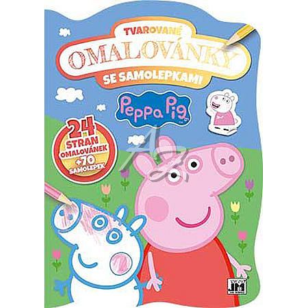 omalovánky A4, tvarované se samolepkami, Prasátko Peppa