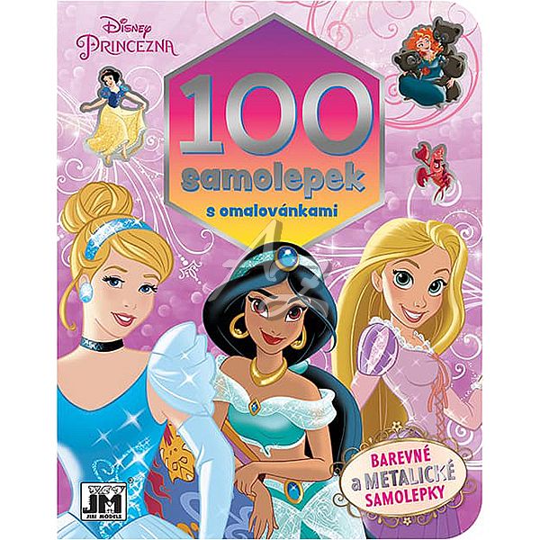 100 samolepek s omalovánkami, Disney Princezny