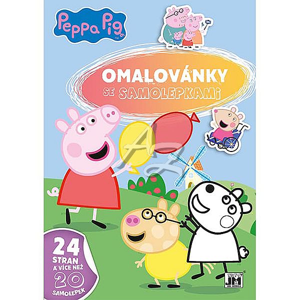 omalovánky A4, se samolepkami, Prasátko Peppa