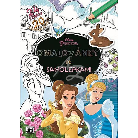 omalovánky A4, se samolepkami, Disney Princezny