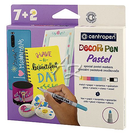 Centropen popisovač 2738/7+2 DecorPen 1,5mm sada 8 barev Pastelových