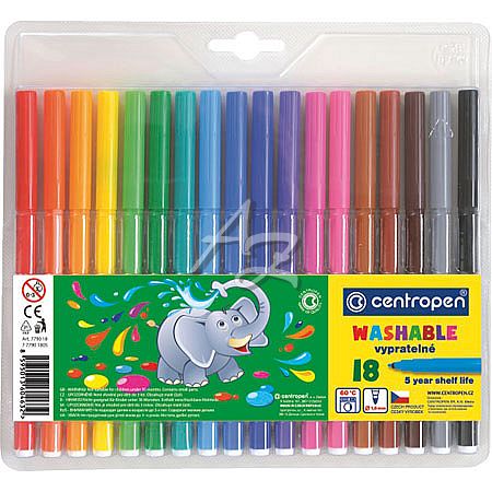 Centropen popisovač 7790/18 Washable 1mm sada 18 barev