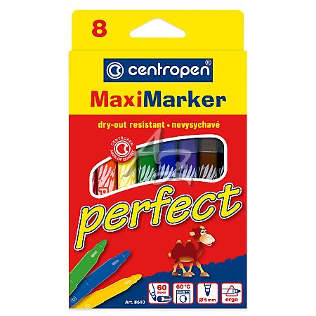 Centropen popisovač 8610/8 Maxi Marker Perfect 2,5mm sada 8 barev