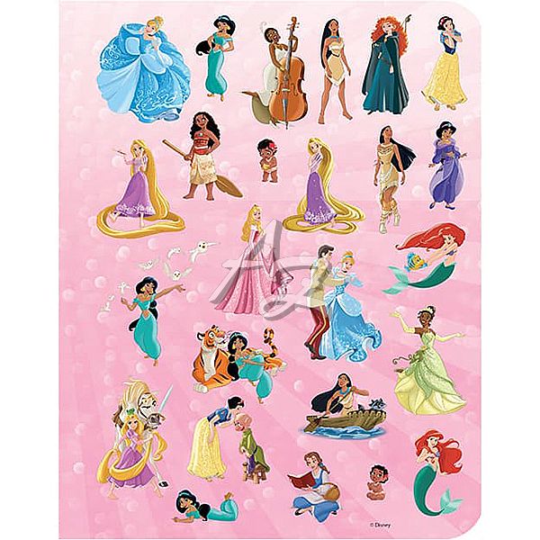 100 samolepek s omalovánkami, Disney Princezny