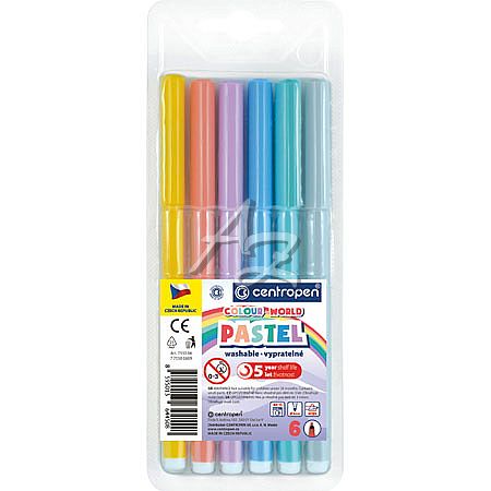 Centropen popisovač 7550/6 Colour World 1mm sada 6 barev Pastelových