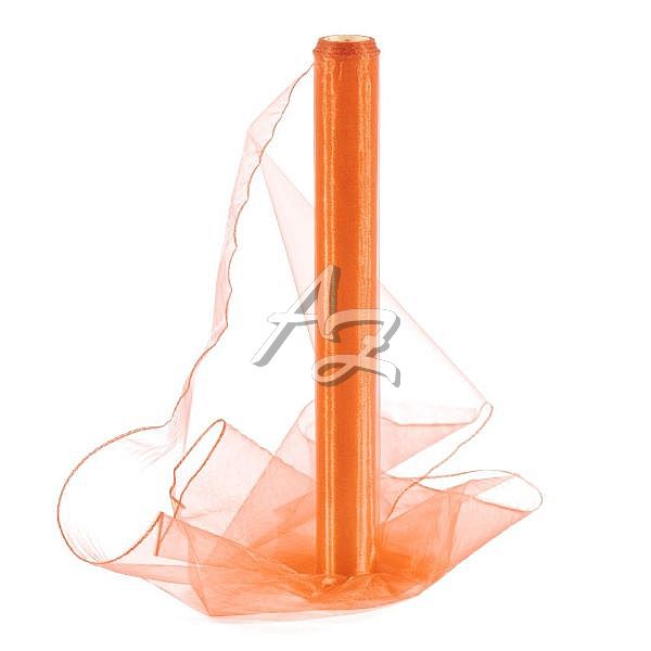 organza 40cm/10y obšitá tm.oranžová