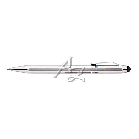 kuličkové pero Classic, 4barevné dotykové stříbrné kovové