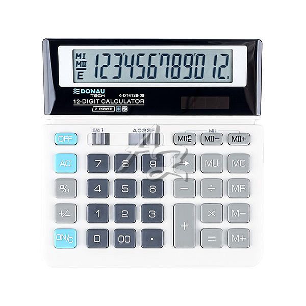 kalkulátor Donau TECH K-DT4126-09, 12místný, Bílý