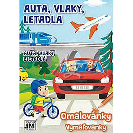 omalovánky A5, Auta, vlaky, letadla