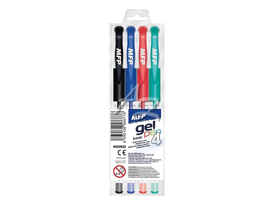 gelové pero/4barvy, sada, GS1038-4