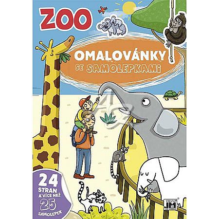 omalovánky A4, se samolepkami, Zoo