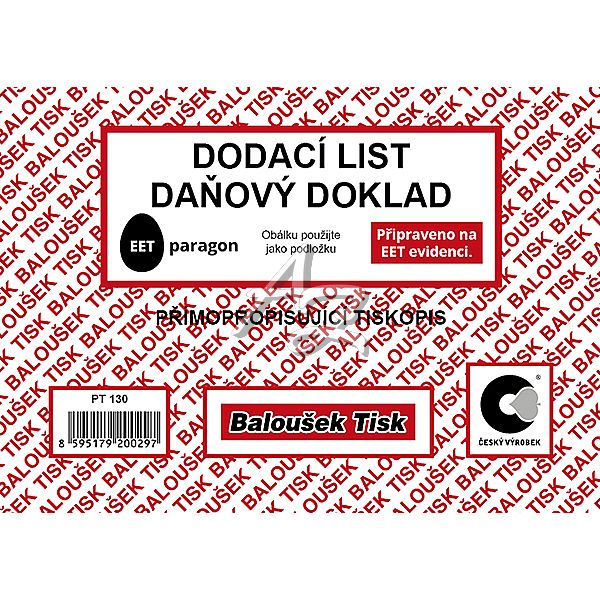 dodací list-daňový doklad A6, 50listů, NCR