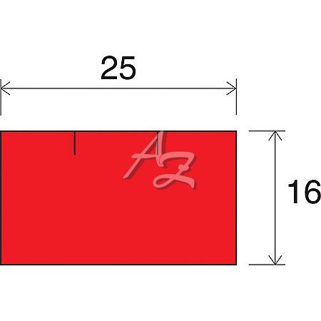 etiketa 25x16mm CONTACT hranatá červená