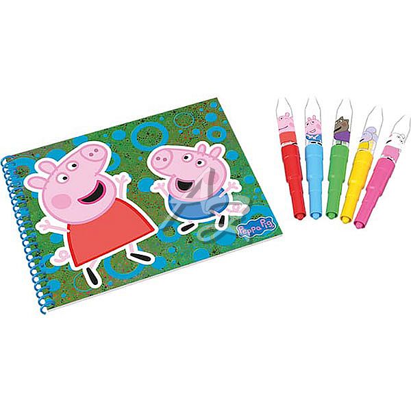 kreativní set s foukacími fixy a notesem, Prasátko Peppa