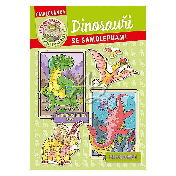 omalovánka A4 se samolepkami, 12 listů, Dinosauři