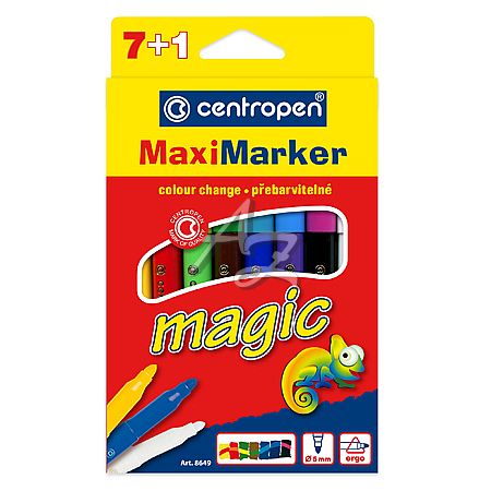 Centropen popisovač 8649/8 Maxi Marker Magic 2,5mm sada 7 barev