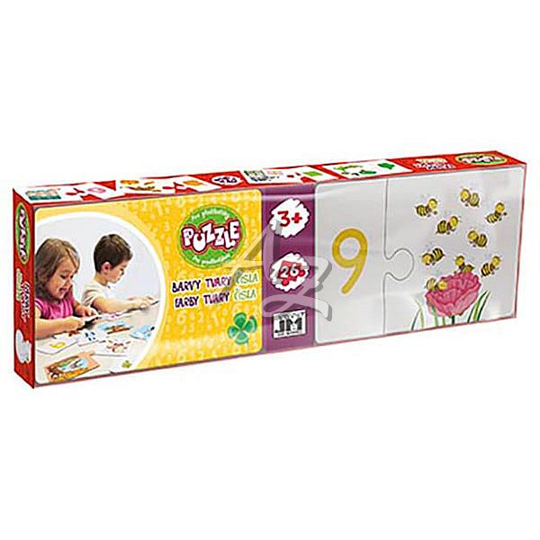 puzzle pro předškoláky, Čísla, barvy, tvary