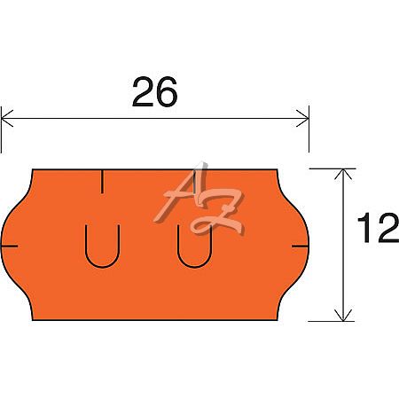 etiketa 26x12mm UNI oranž ( sato )