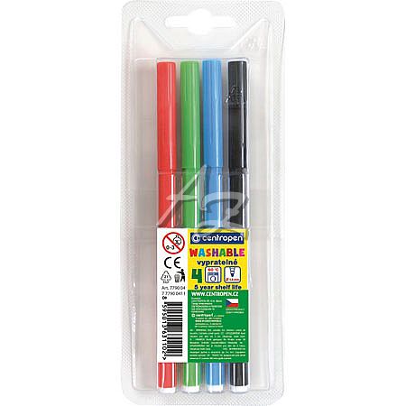 Centropen popisovač 7790/4 Washable 1mm sada 4 barev