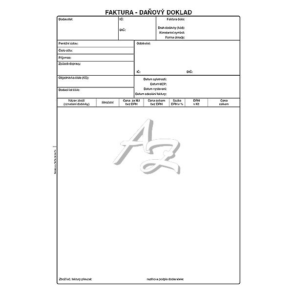 faktura-daňový doklad A4 50listů, NCR