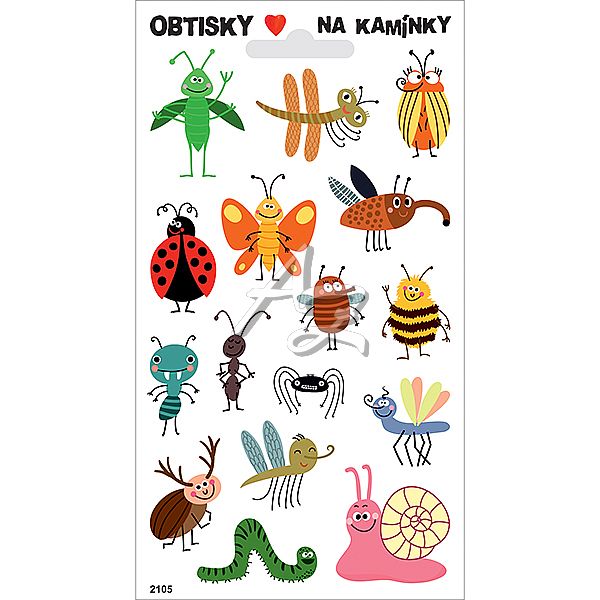 obtisky na kamínky, 95x170mm, Hmyzáci