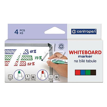 Centropen popisovač 8569/4 Whiteboard 1-4,5mm klínový hrot Sada 4 barev