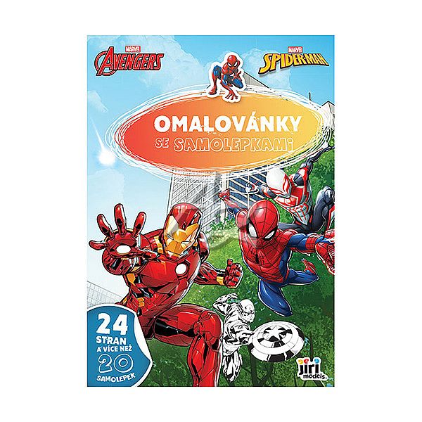 omalovánky A4, se samolepkami, Marvel