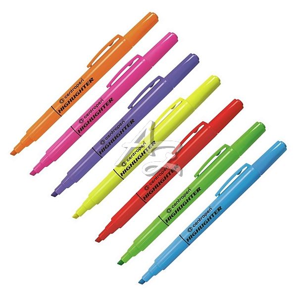 zvýrazňovač Centropen 8722, Highlighter, 1-4mm, - barevné varianty