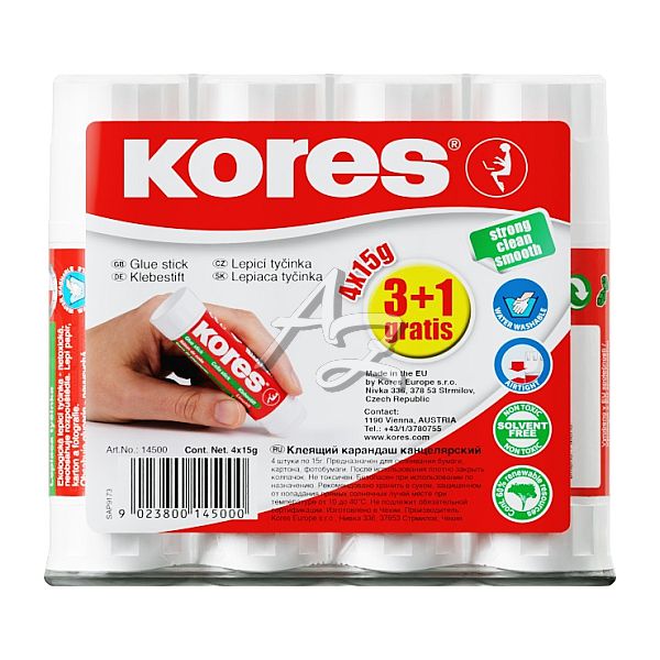 Kores lepicí tyčinka 4x15g, 3+1 zdarma