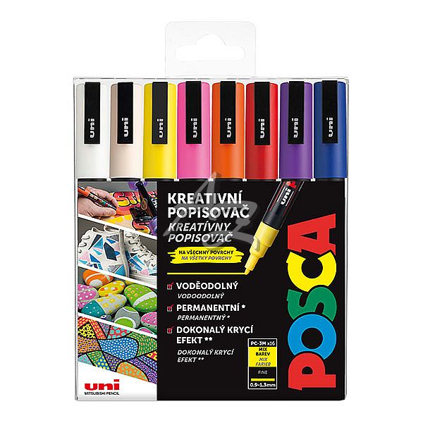 popisovač Uni Posca PC-3M/16ks sada mix barev