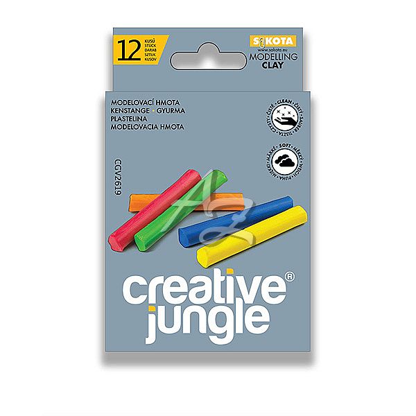 modelína/12barev kreativní 168g, Creative Jungle