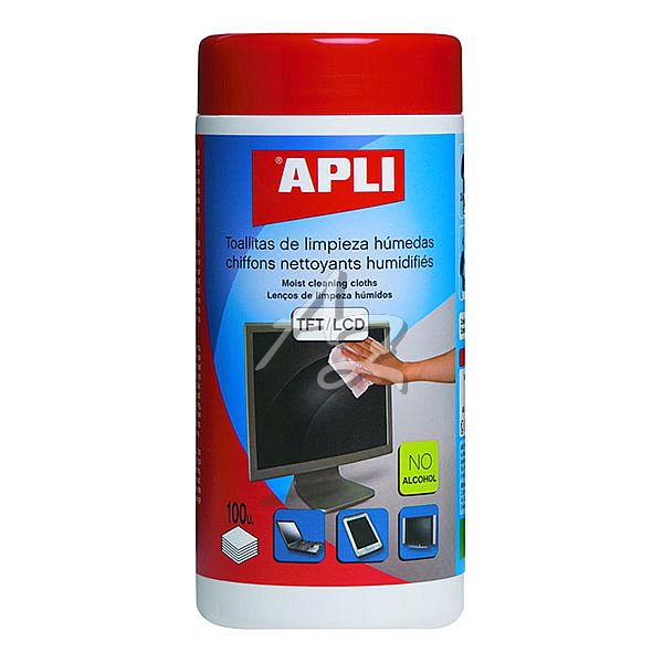 čistící utěrky APLI vlhké TFT/LCD/100ks