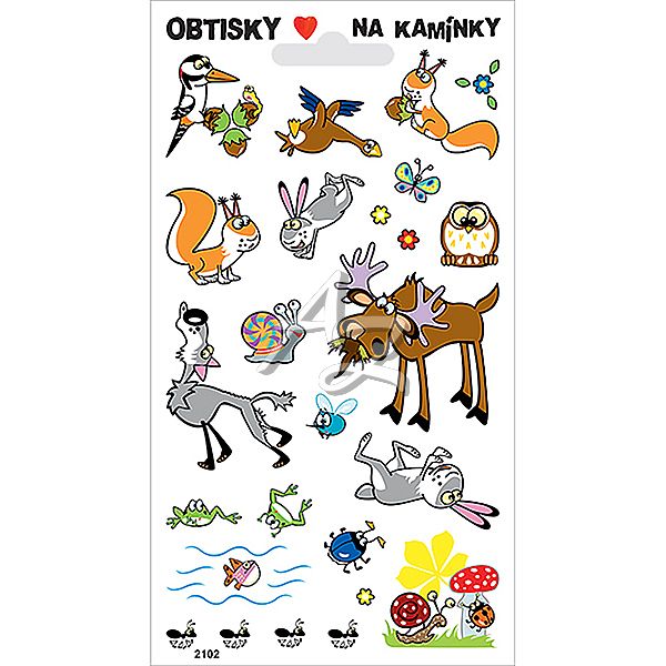 obtisky na kamínky, 95x170mm, Lesní zvířátka