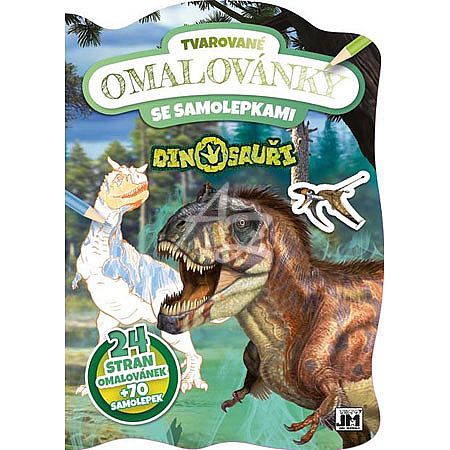 omalovánky A4, tvarované se samolepkami, Dinosauři