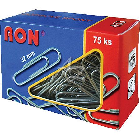 spony kancelářské RON 453 32mm ZN/75ks