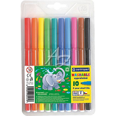 Centropen popisovač 7790/10 Washable 1mm sada 10 barev