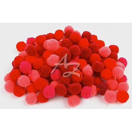 dekorační bambulky 10mm/120ks RED