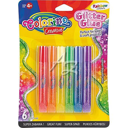 dekorační lepící pero Glitter Rainbow,6barev