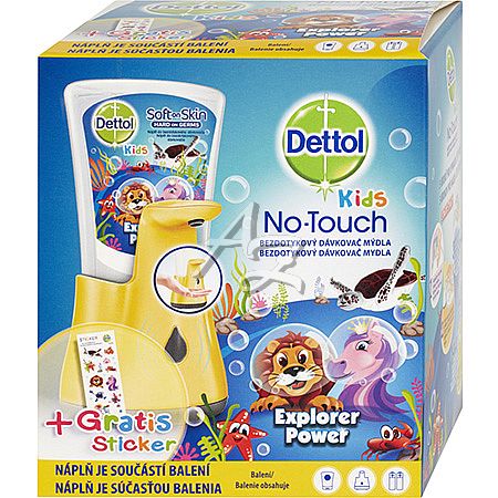 Dettol bezdotykový dávkovač mýdla+NN 250ml. Kids Dobrodruh