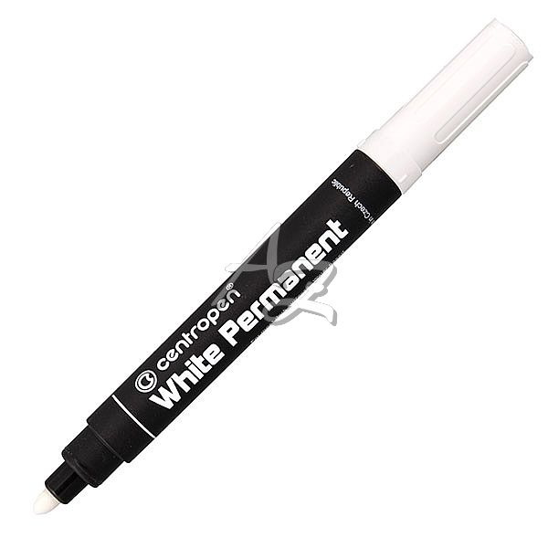 Centropen popisovač 8586/1 White Permanent Marker 2,5mm Bílý